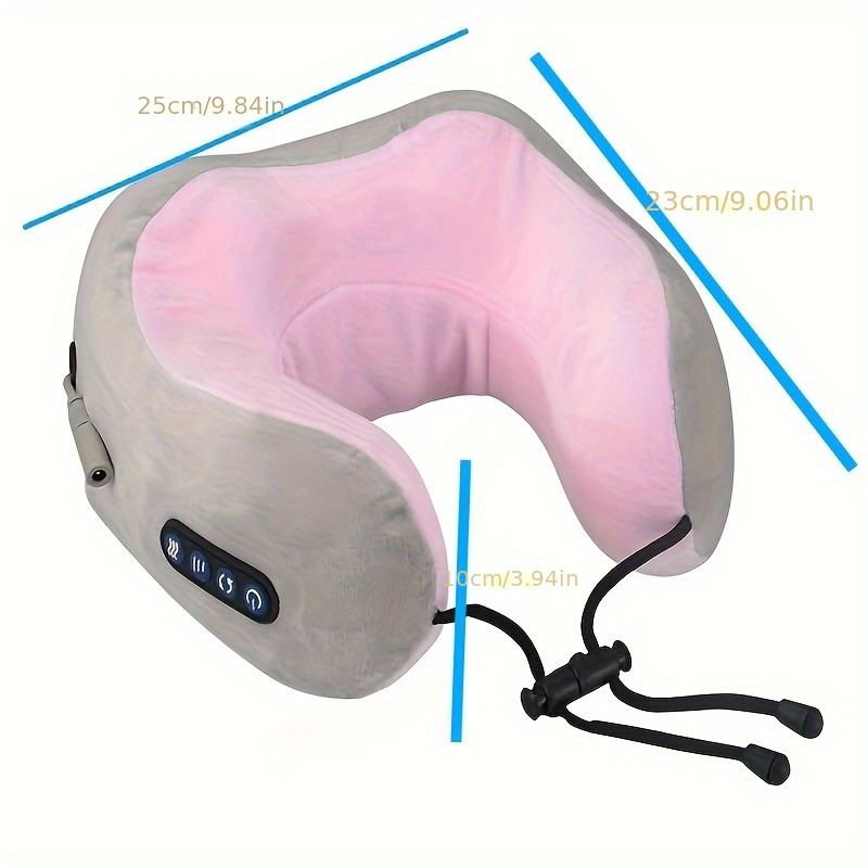 Almohada de viaje en forma de U Masajeador de cuello con soporte térmico  para el cuello, almohada cervical de espuma viscoelástica, almohada de  masaje