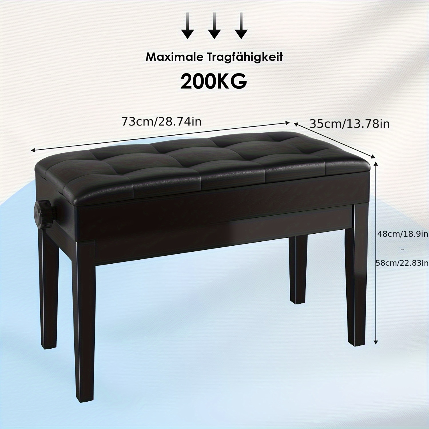 TEMU per , per , Altezza regolabile 48-58 cm, per con di stoccaggio, Cuscino in , Capacit� di carico fino kg, multifunzionale, Pu簷 utilizzato come