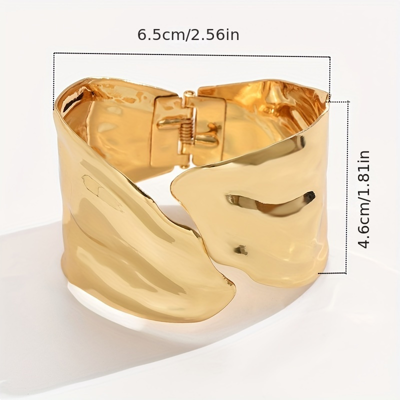 Geometric Adjustable Leaf Cuff Bangle for Women