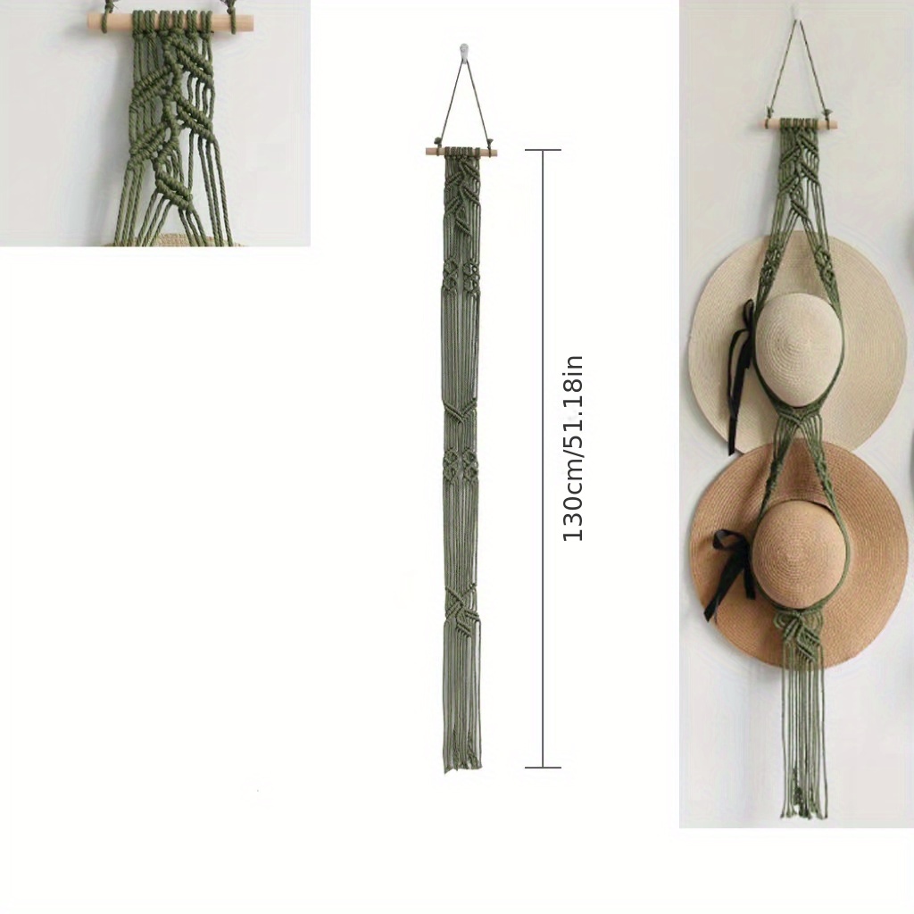 Macrame Rope Hat Hangers Hat Holder Wall Hanging Bohemian - Temu Canada