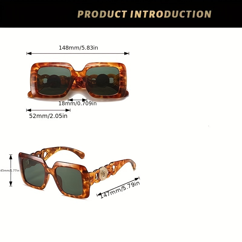 Flower Square Sunglasses UV400 Sun Shades with Case