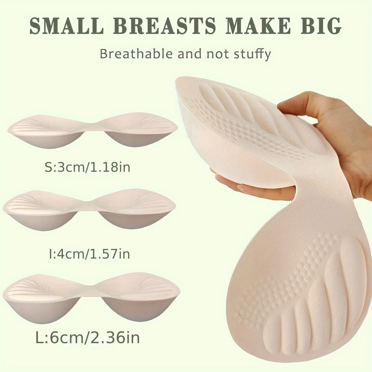 

1pc One-piece Solid Emulsion Reusable Bra Insert Pads, Invisible Removable Anti-convex Push Up Pads With 3 Thickness Options, Women's Lingerie & Underwear Accessories
