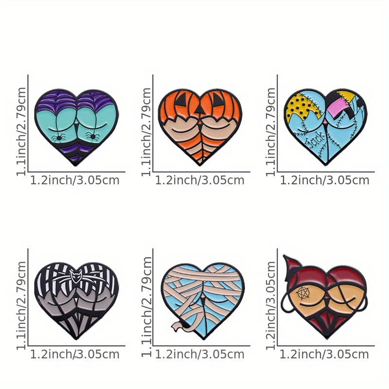 Halloween Sexy Butts Enamel Pins Heart Shaped Costume - Temu Canada