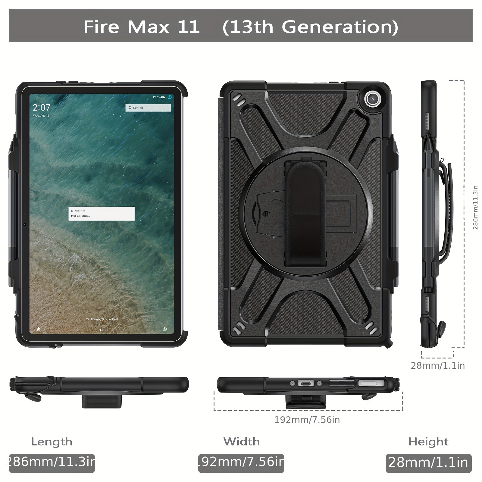 Acheter Étui transparent pour tablette  Kindle Fire Max 11 2023, en  Silicone TPU, Funda arrière pour Kindle Fire HD 10 2019 2023, coque de  protection