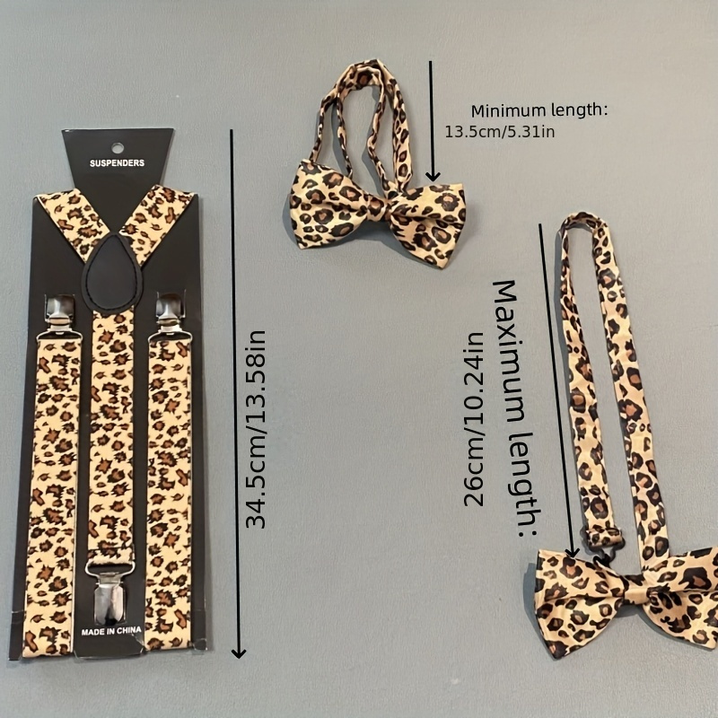 leopard bow tie and suspenders