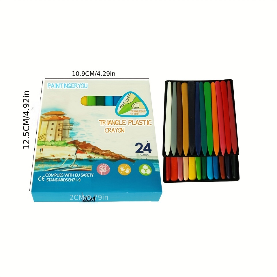  YEJAHY 12 PCS Triangular Crayons, Kids Organic Paints Painting  Kit, Oil Pastels for Painting, No Dirty Hands Crayons, Ideal Gift for Kids  Ages 3 and Up and Art Beginners (12