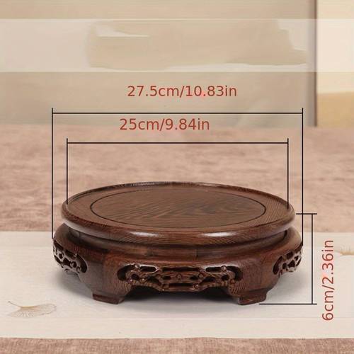 1pc plant pot vase with round base art collectible hand carved wooden display stand plant stand for indoor outdoor hanging plants tall plant stand made of room plant stand multi plant stand for indoor terrace balcony garden