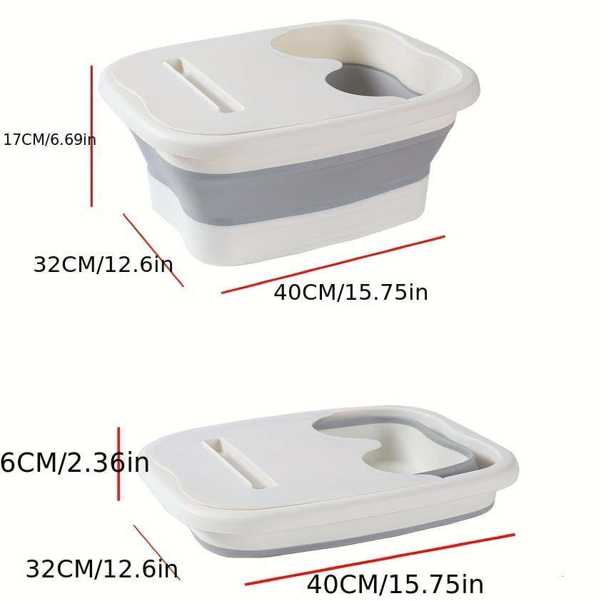 1pc Bañera Portátil Plegable Remojar Pies Lavabo Plástico - Temu