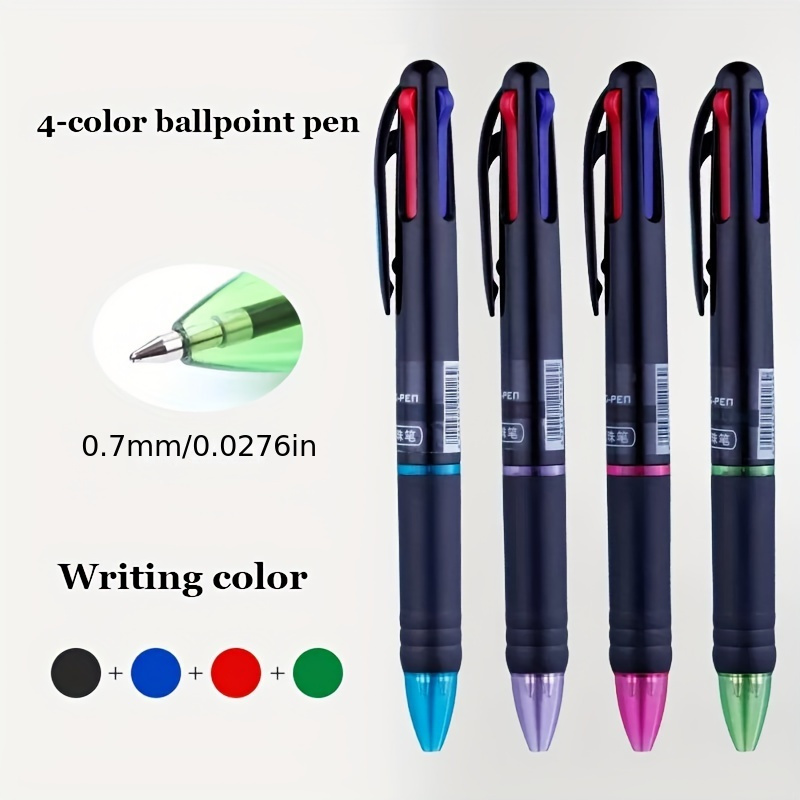 

4pcs 4-in-1 Multi-color Ballpoint Pens, Writing Ballpoint Pen, 0.7mm Ballpoint Pen