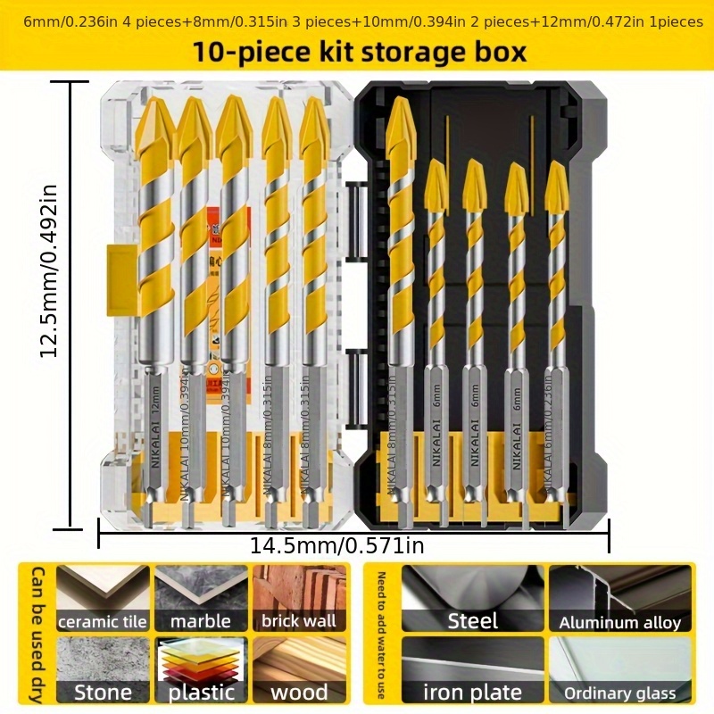 TEMU Special Drill Bits Suitable For Tiling Concrete Full-ceramic Metal Super Hard Alloy Drill Bits Tool Gifts