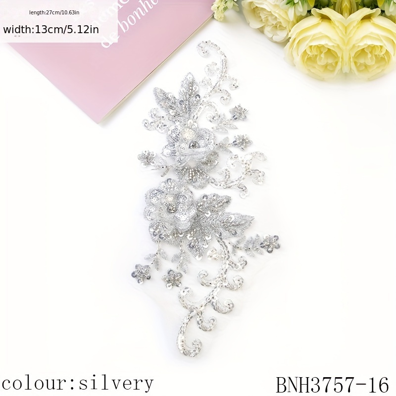 Handmade Lace Mesh 3d Embroidery Decal Bead Sequins Diy - Temu