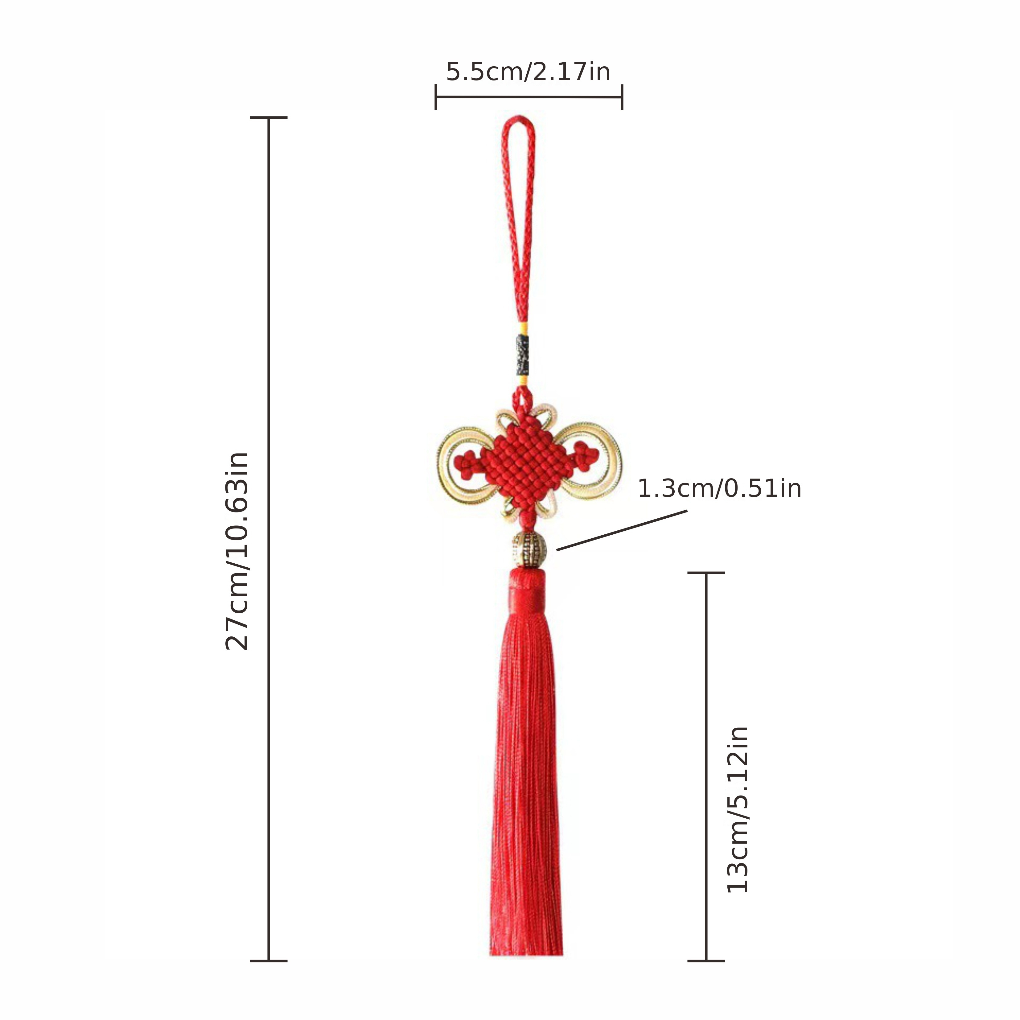 4Pcs Red Tassels New Year Spring Festival Blessing Chinese Knot Pendant  Tassel Hanging Pendant Red