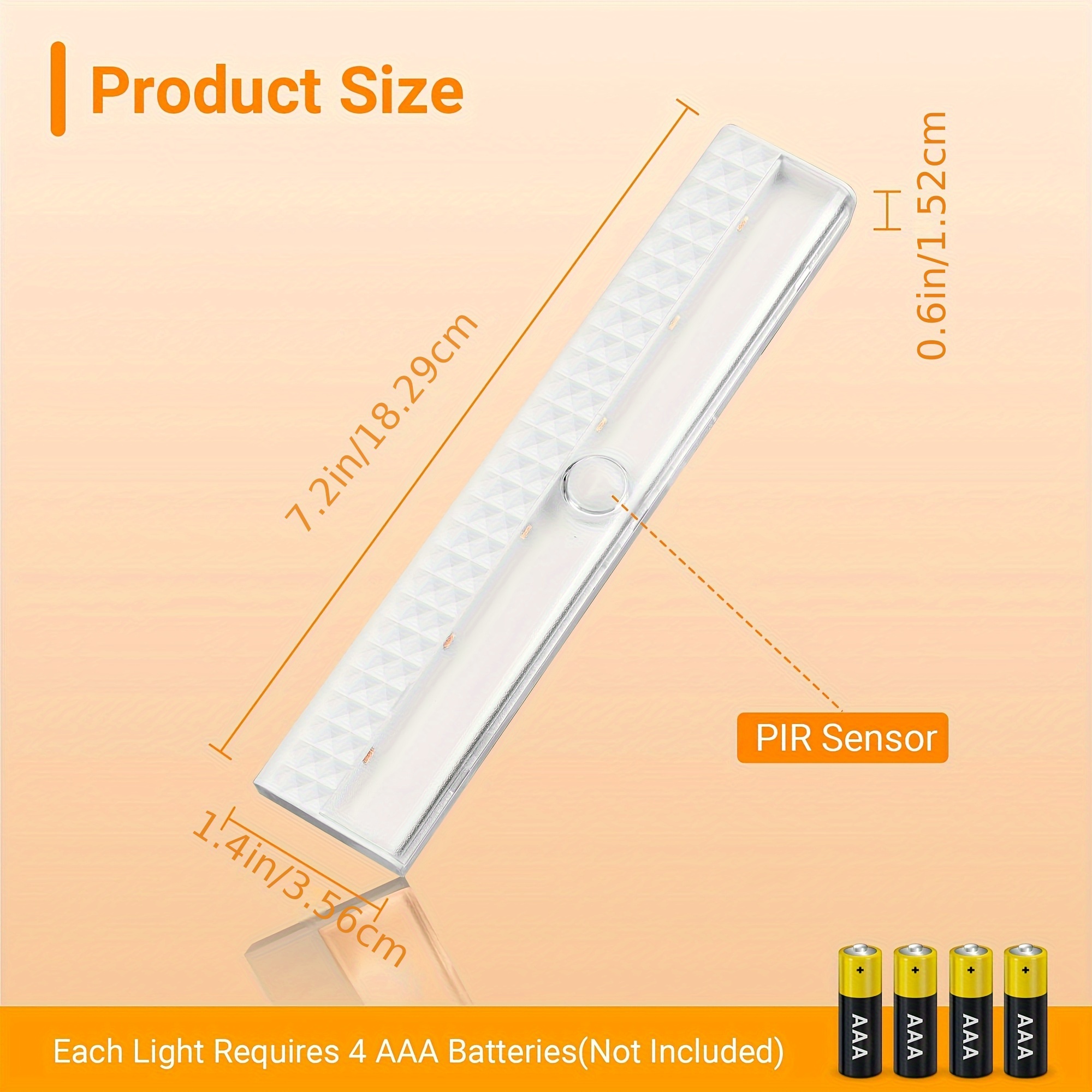 4 pack motion sensor led under cabinet lights 60 led wireless battery light strips with infrared sensor peel stick   for closet kitchen bathroom pantry ceiling wall under cabinet   no wiring