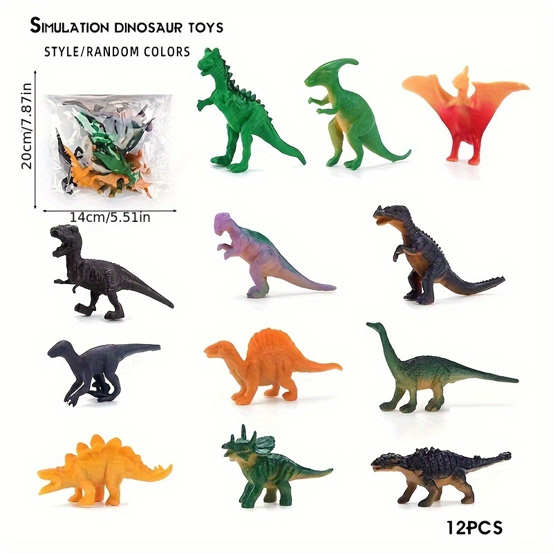 

12pcs/set Tyrannosaurus Rex Dinosaur Toy Set, Realistic Dinosaur Toy Ornaments, Children's Dinosaur Models, Triceratops, Brachiosaurus, Velociraptor, Ancestral Dragon, Christmas Gift