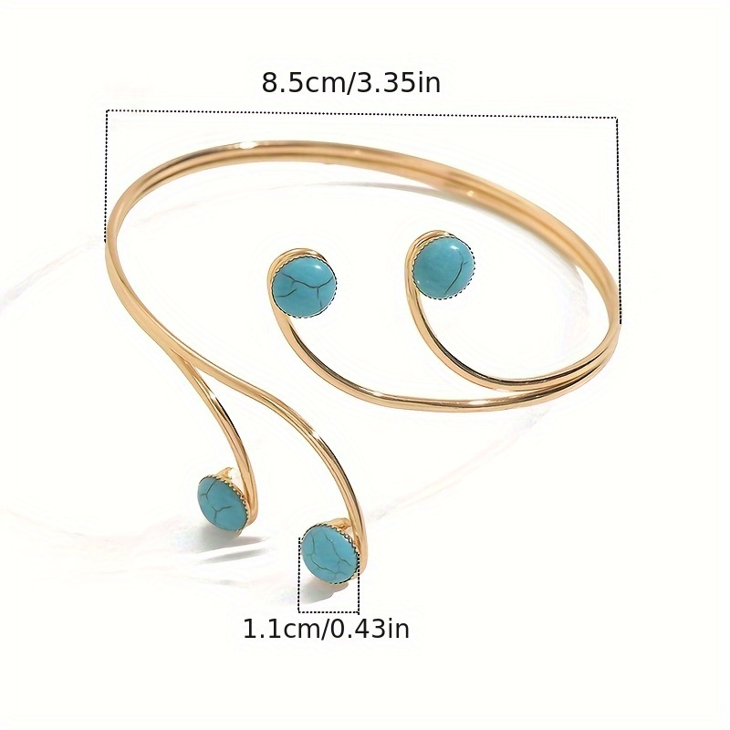 Women's Exaggerated Hollow Tassel Open Turquoise Bracelet