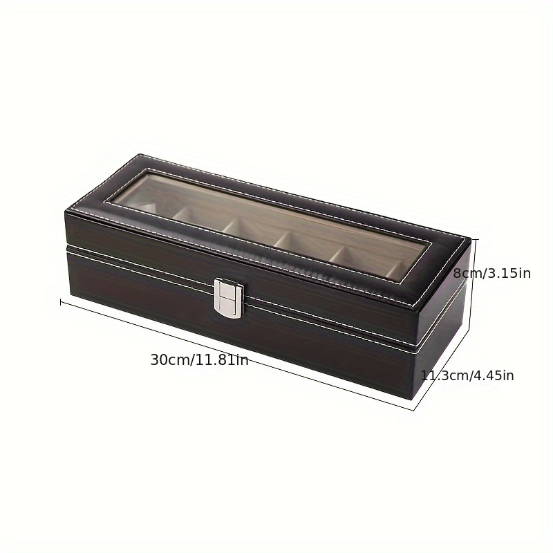 6-digit Watch Box PU Leather Rectangular Household Storage Box, Ideal choice for Gifts Christmas Gift details 2