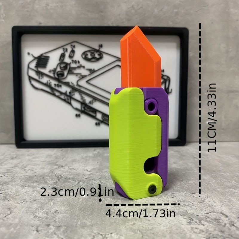 4 Pezzi Giocattoli Taglia Carote A Gravità Coltello Giocattolo  Fidget,Giocattolo Di Coltelli Fidget Con Stampa 3d,Giocattoli Sensoriali Di  Gravità