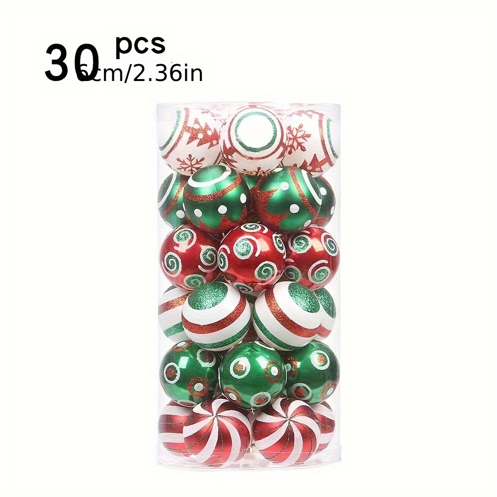 

New Christmas Set 6cm Plastic Round Christmas Tree Decoration Set