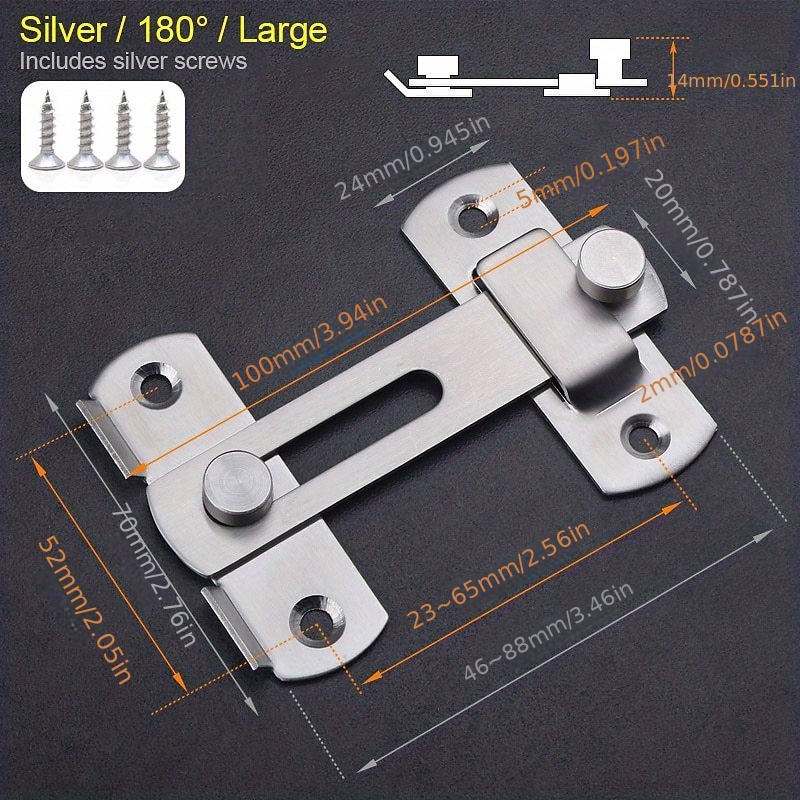 1 Unid Cerradura De Pestillo De Cerrojo De Acero Inoxidable Cerradura De  Ventana De Puerta Corredera Cerraduras De Gabinete De Ventana De Seguridad  Para El Hogar Hebilla De Puerta Guardia Hardware Montaje