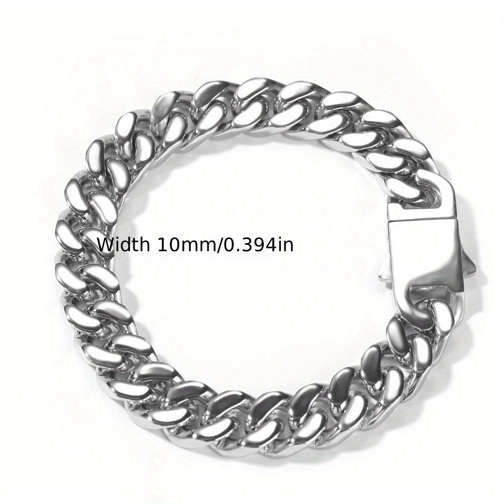 Instagram Hip Hop Glossy Cuban Bracelet Suitable For Men And Women Spring 304l 304l Stainless Steel Bracelet Hip Hop Additions