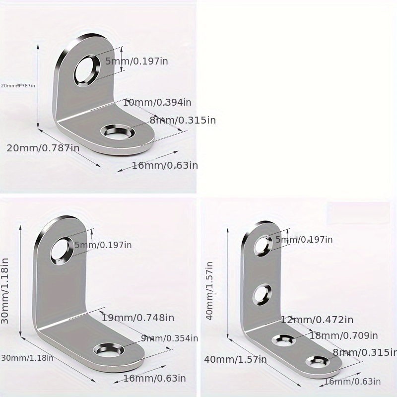 5/10pcs L Esquina Acero Inoxidable Código 90 Grados Ángulo - Temu Mexico