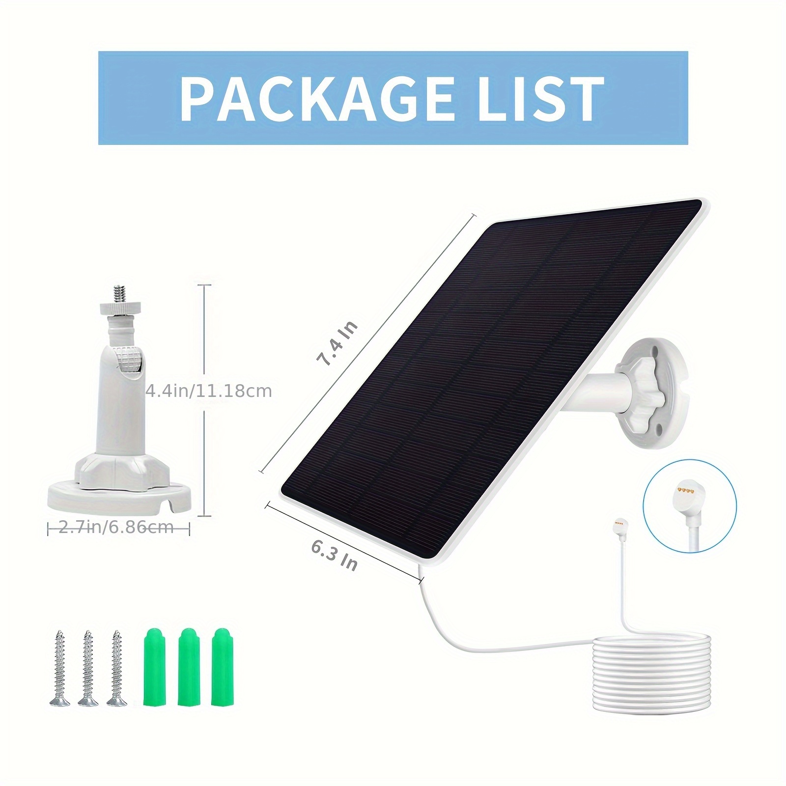 

For , Portable 5w Camera Solar Panel Power Supply, For Indoor & Outdoor (battery Version), For ,, 10 Feet Connector, 1 Package