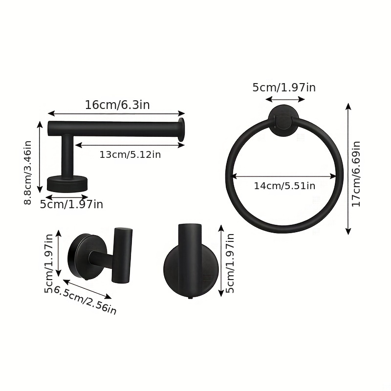 Bathroom Hand Towel Holder,Matte Black Towel Ring Hand Towel Holder for  Bathroom SUS304 Stainless Steel,Wall Mounted Sturdy Round Towel Rack,  Bathroom