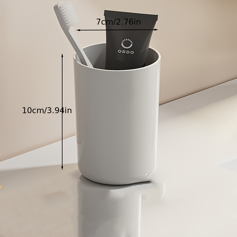 TEMU Luxury Mouthwash Cup] Solid Color Simple High-quality Pp Material Luxury Plastic Mouthwash Cup Upgraded Version And Couple's Toothbrush Holder |