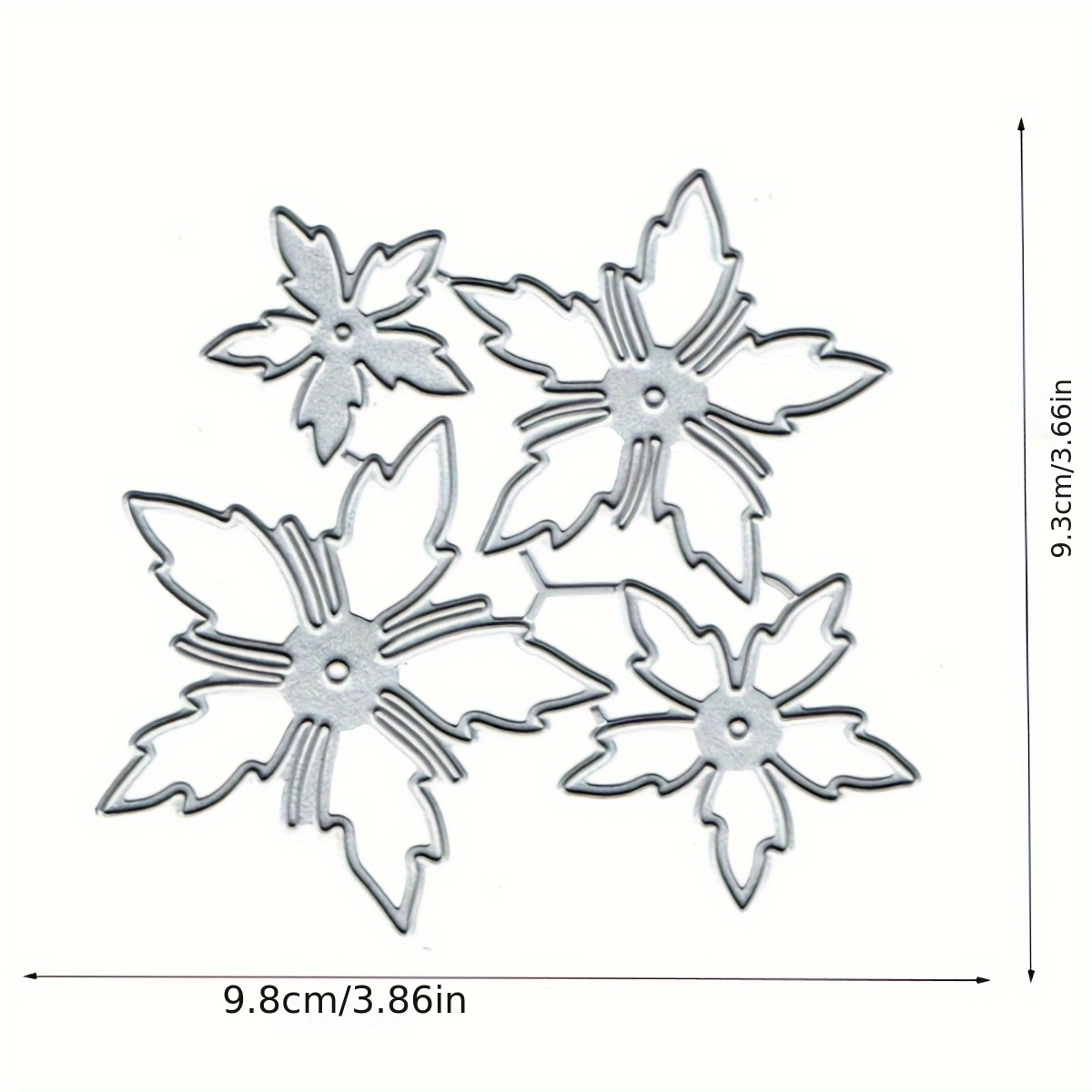 Image of Christmas Flower Petal Cutting Dies - Stainless Steel Diy Scrapbooking & Card Making Templates, Scissors, Flower Series