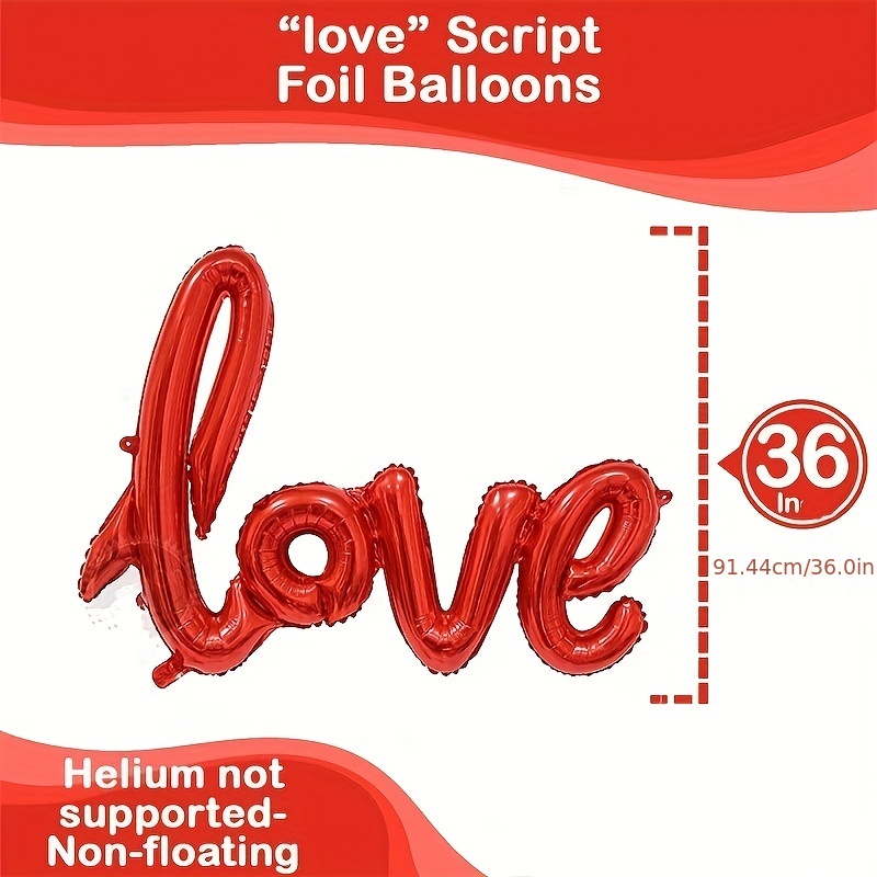 Extra Large Red Aluminum Foil Love Balloon Proposal - Temu