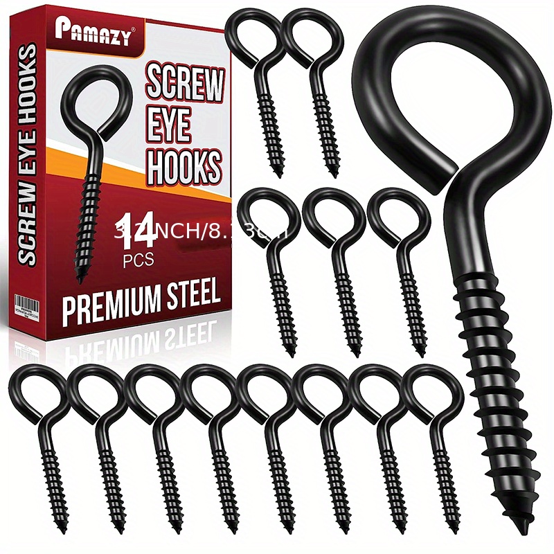 Black ( ) Heavy Duty Eye Hooks Sheep Eye Screw Eye Hooks - Temu