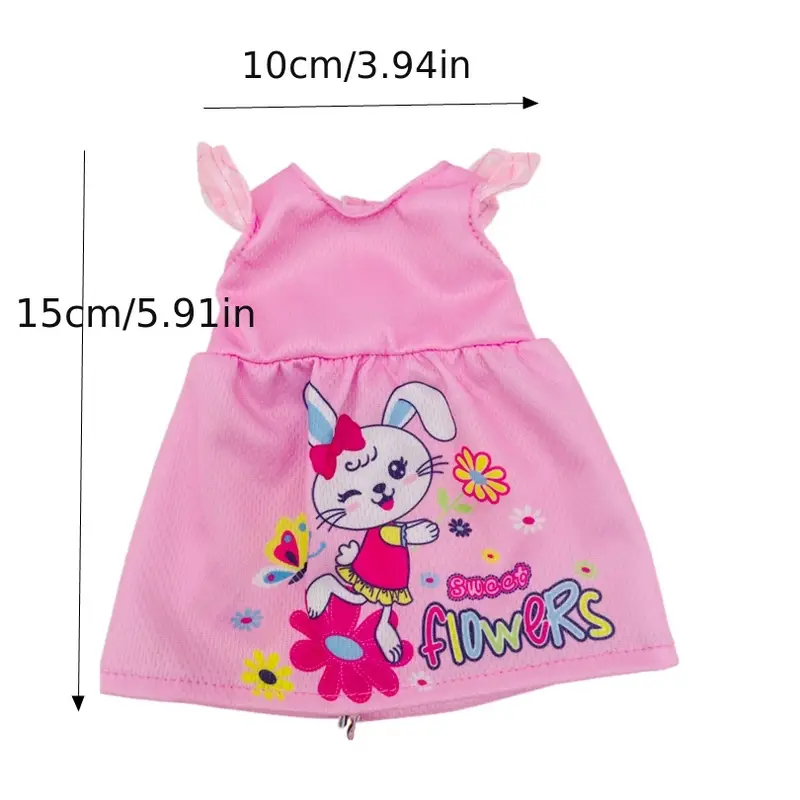Baby Doll Clothes Accessories Cute Rabbit Pattern Dress - Temu