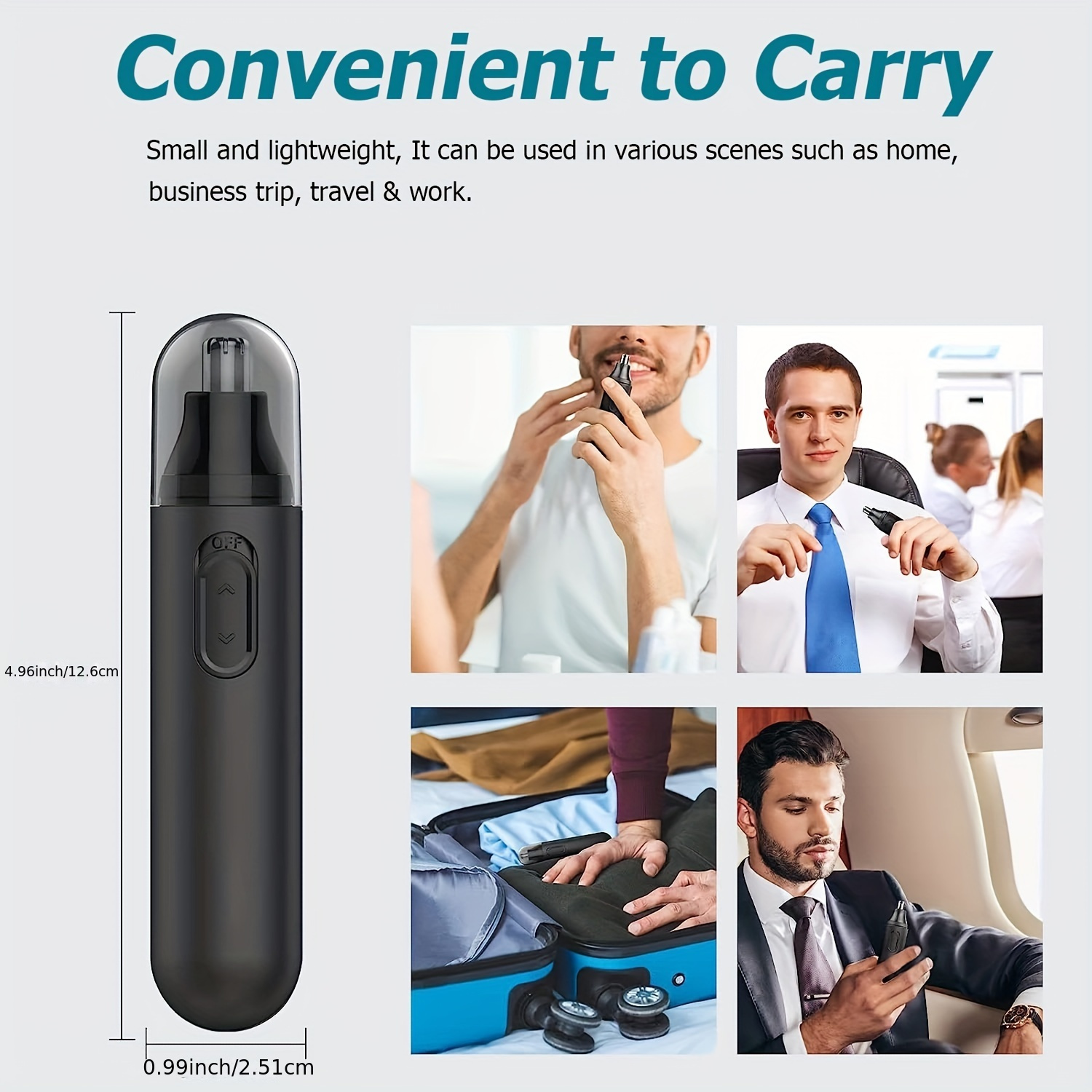   electric ear nose eyebrow hair trimmer portable grooming device plastic aa battery powered non rechargeable with ideal gift for men women Product details 1