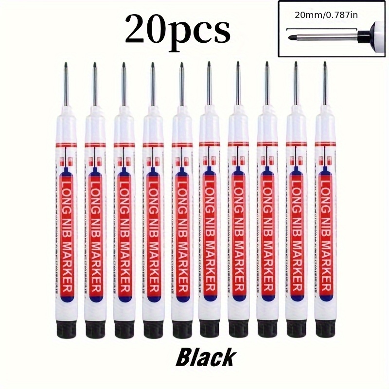 20 piezas, punzón de metal multifuncional de 20 mm de profundidad, punta larga, 20 piezas, herramienta de marcado de decoración de carpintería de baño - Imagen 7