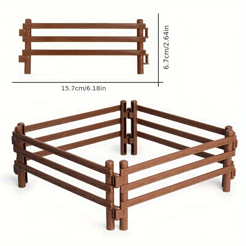 Rustic Farmhouse Decorative Fence PVC Model for Sand Table Play Gray