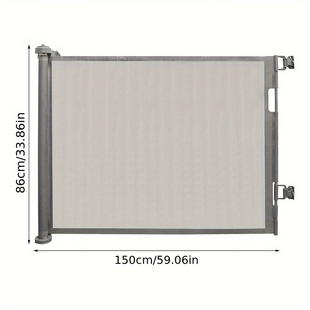 E-shop Einziehbares Sicherheitstor, 86x150 cm, Haustiertor Hundezaun, Treppen- und -Isolationsnetz, Haustiersicherheitstor, Kann Innen/Außen verwendet