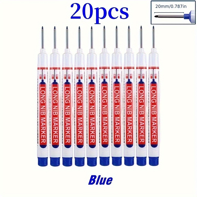 20 piezas, punzón de metal multifuncional de 20 mm de profundidad, punta larga, 20 piezas, herramienta de marcado de decoración de carpintería de baño - Imagen 5