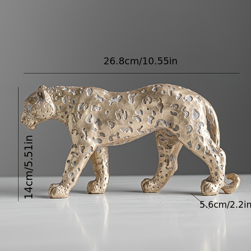 1pc Leopard Cub Resin Handicraft Ornament For Entrance, Living Room, Study,  Wine Cabinet, Home Decoration, Craft Decoration Accessories, Desktop Ornam