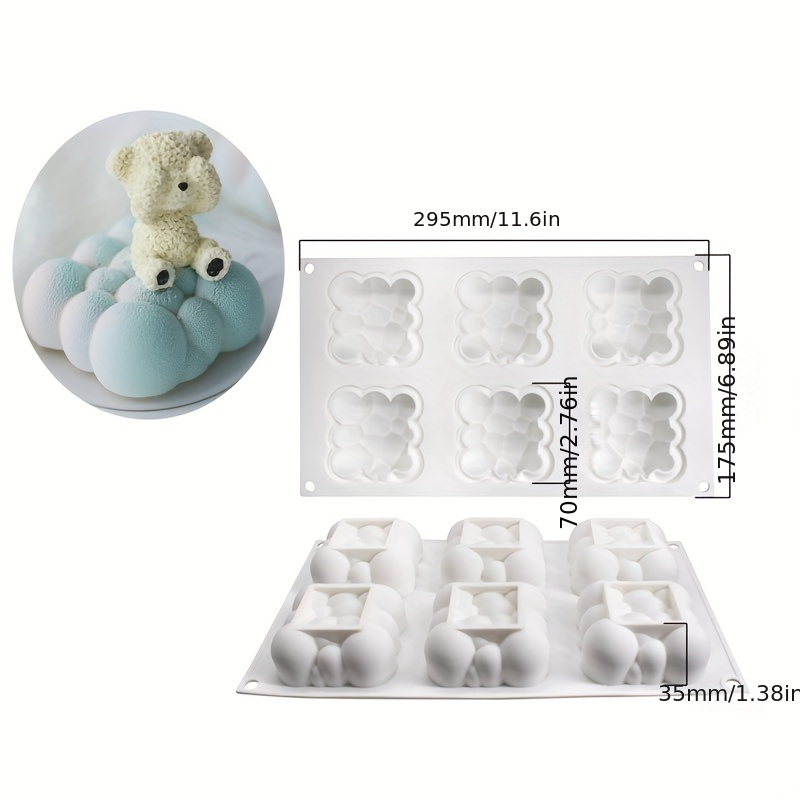 3D Cloud Chocolate Cake Silicone Mold Square Bubble Mousse Baking