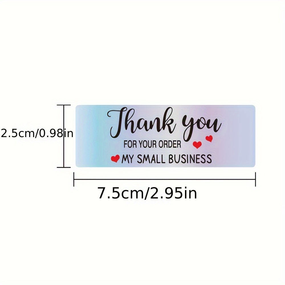 120pcs Thank You for Your Order Stickers 7.5*2.5cm Rectangular