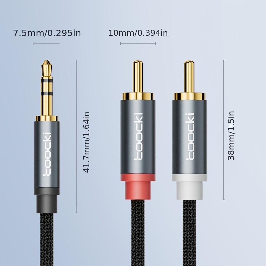 Cable De Audio Auxiliar De 2 M Con Conector 3.5mm A 2 Rca