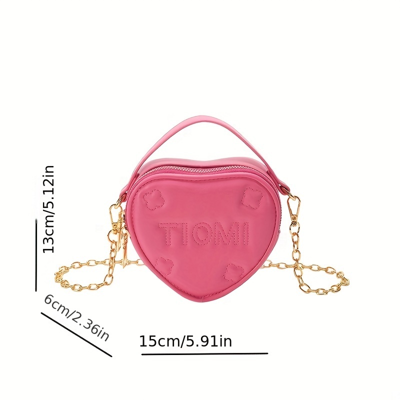 Heart-shaped Chain Crossbody Bag, Mini Quilted Coin Purse, Women's Pu  Leather Shoulder Bag - Temu