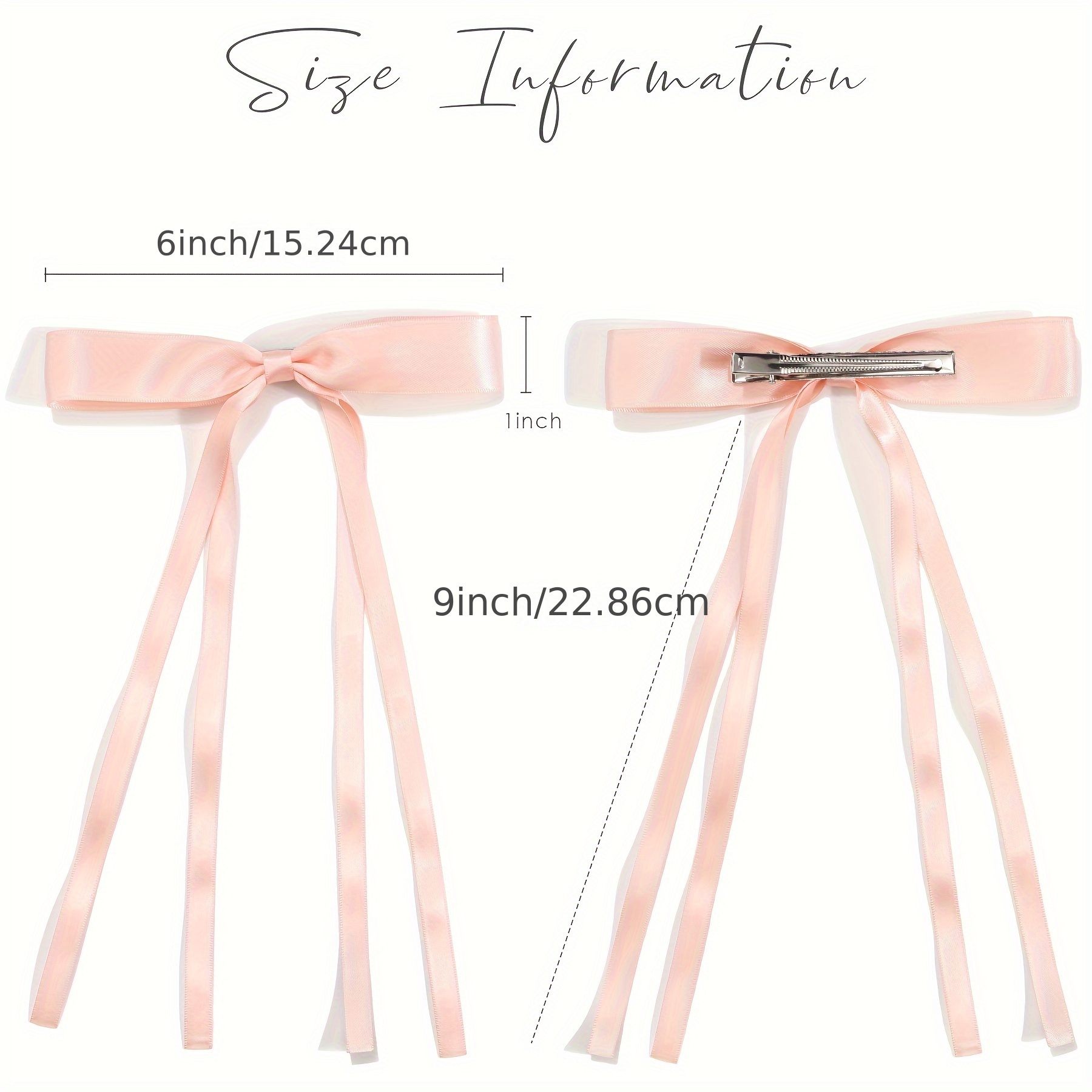 Bow Streamer Side Clips Set Elegant Long Ribbon Bow - Temu