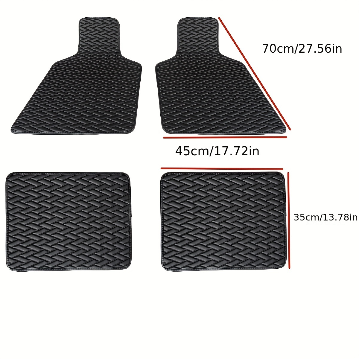 5x Brown PU Leather Car Floor Mats Carpets Universal Interior For 5-Seats  Car