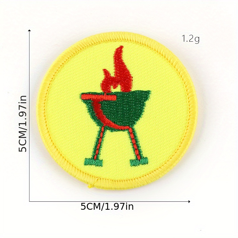 15pcs/set Fun and Colorful Cartoon Badges for Boys' Scout Uniform - Easy to Sew or Iron On Embroidered Patches details 3