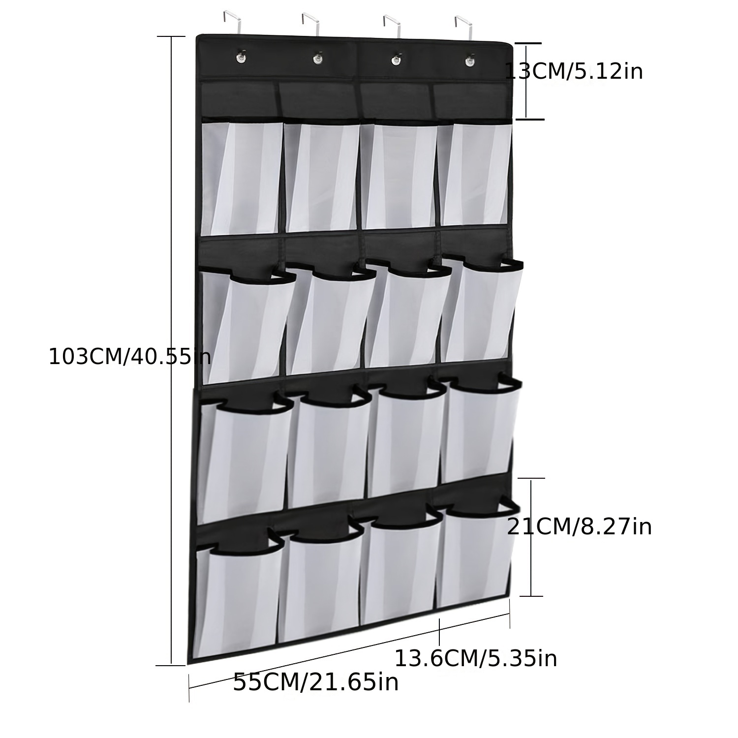 16 Pockets Clear Over Door Hanging Bag Shoes Rack Hanger Storage