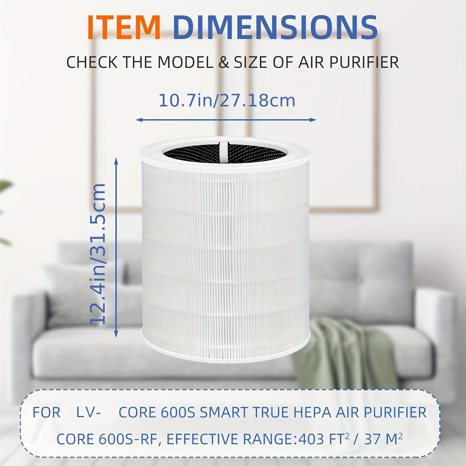 Core 600s-rf H13 True Hepa Replacement Filter Compatible With Levoit Core  600s Air Purifier System Part Number # Core 600s-rf - Temu
