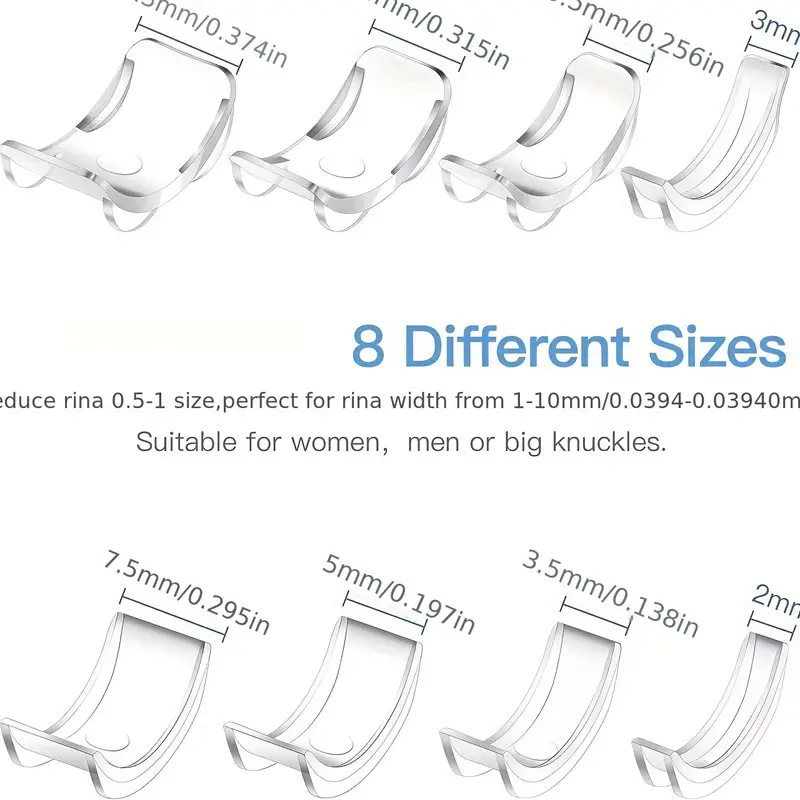 Invisible Ring Size Adjuster for Loose Rings Ring Adjuster Fit Any Rings,  Assorted Sizes of Ring Sizer