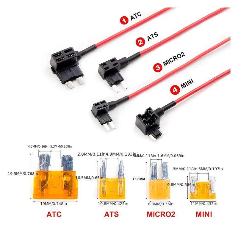 12v Mini Small Medium Size Car Fuse Holder Add a circuit Tap - Temu