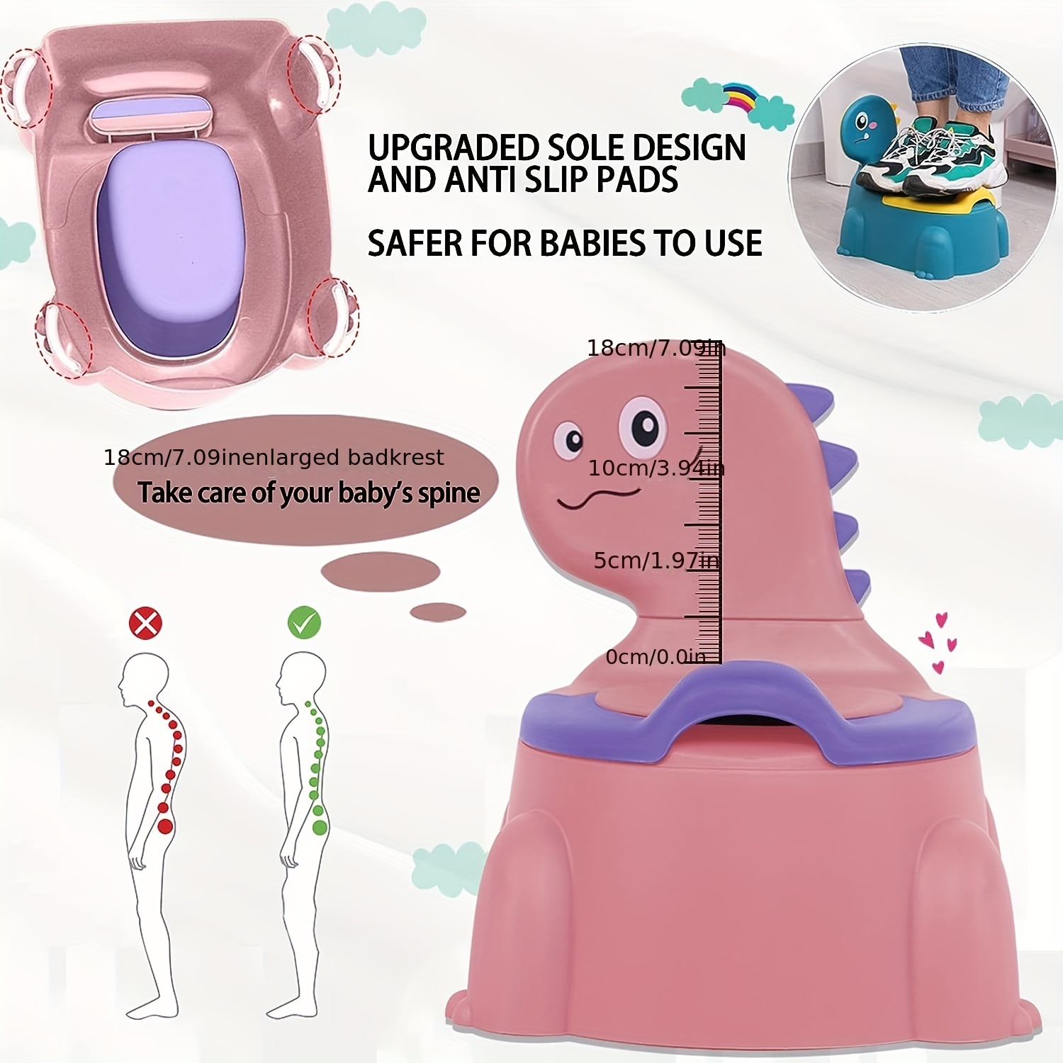 Toilette d'apprentissage de la propreté - Chaise de Pot pour Tout-Petit  Dinosaure Fendue,Toddler Boy Potty Training Toilet Toilette Domestique pour  Les Tout-Petits